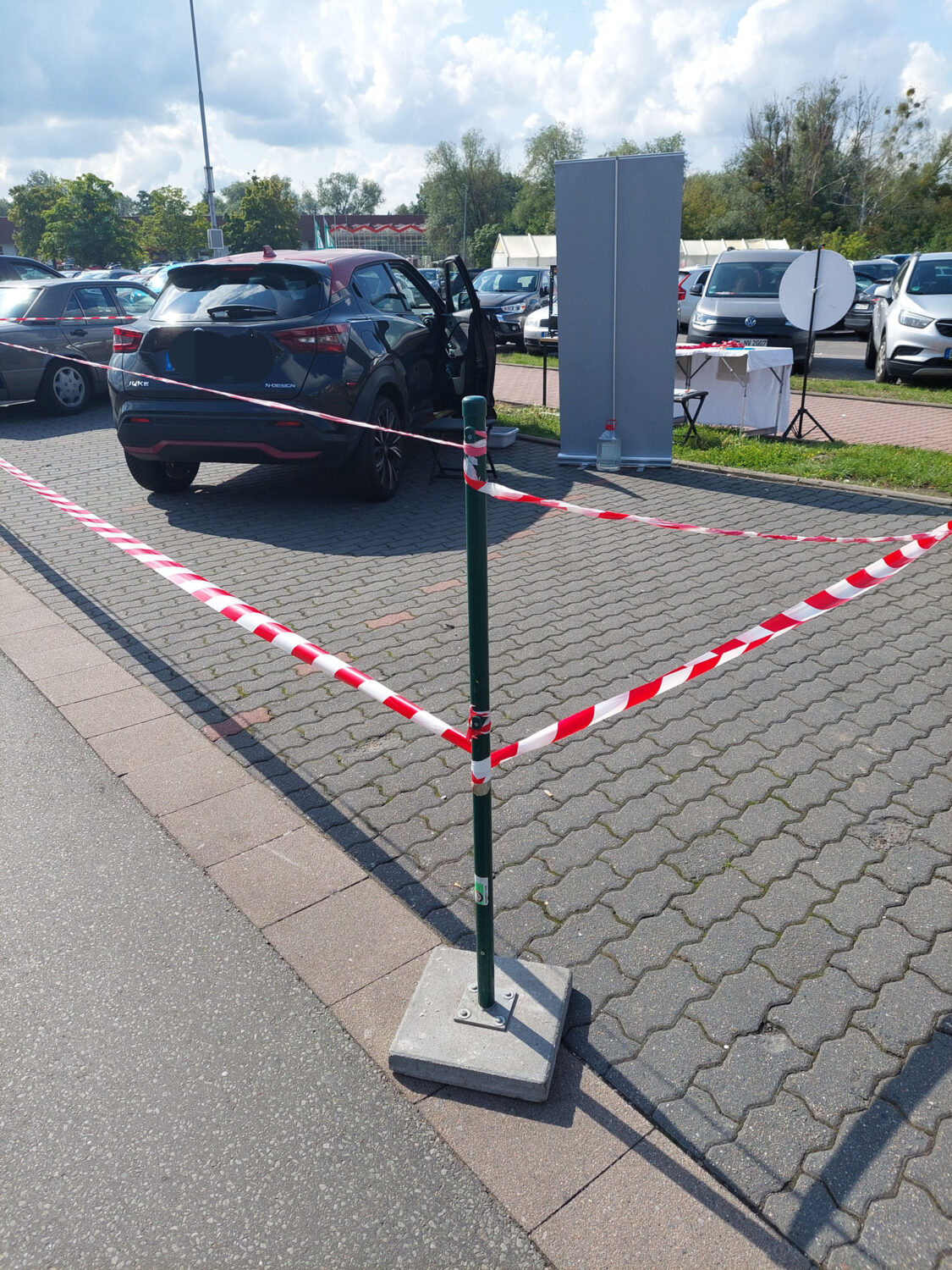 Für uns reservierter Parkplatz