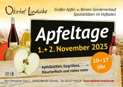 Apfeltage-Flyer vom Obsthof Lindicke