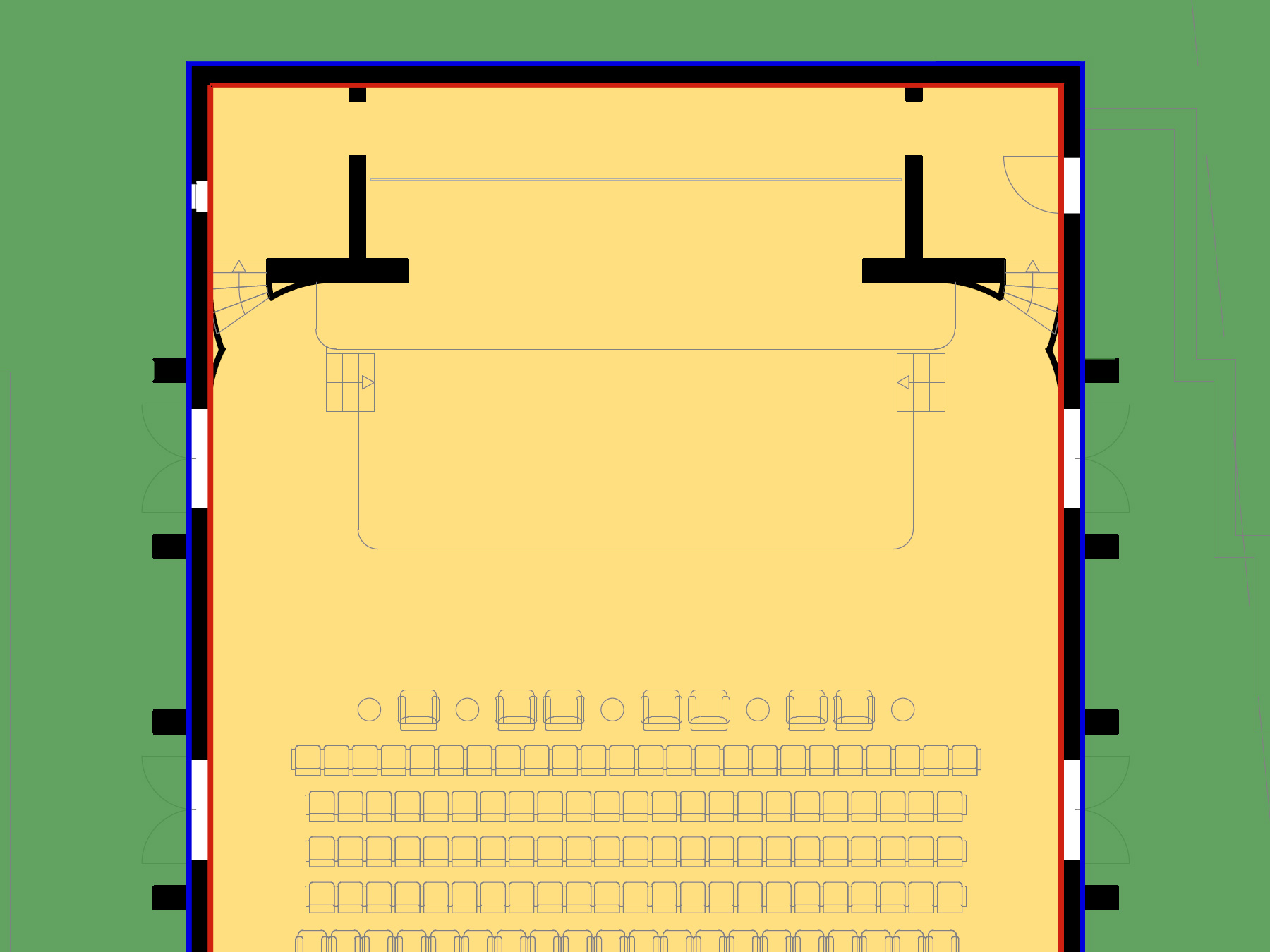 Bauplan Bestand - Mehrzweckbühne & Leinwand